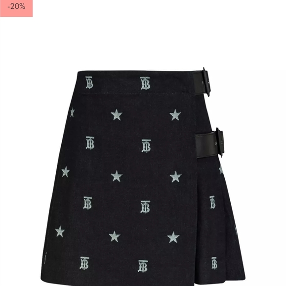 Burberry Star and Monogram Motif Japanese Denim Kilt - Picture 1 of 5